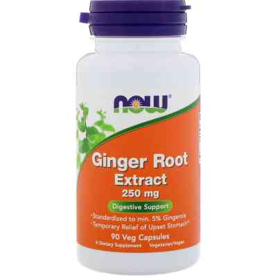 Травы Now Foods Корень Имбиря, Экстракт, Ginger Root Extract, 250 мг, 90 ка (NOW-04689) Винница