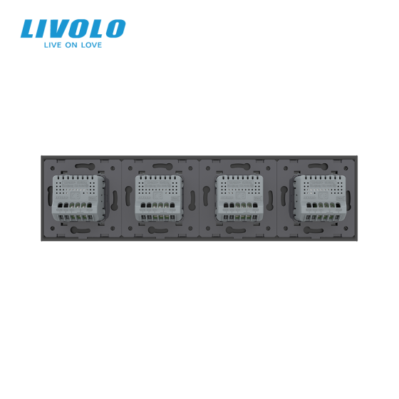 Сенсорний вимикач 4 сенсора (1-1-1-1) LIVOLO чорний матовий скляний Коломия