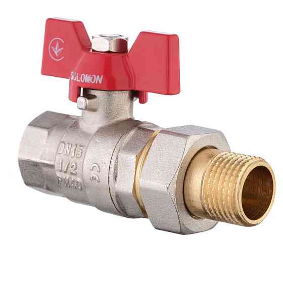 Кран кульовий прямий з американкою SOLOMON 1/2″ ПОСИЛЕНИЙ 0021042 (000000927) Київ