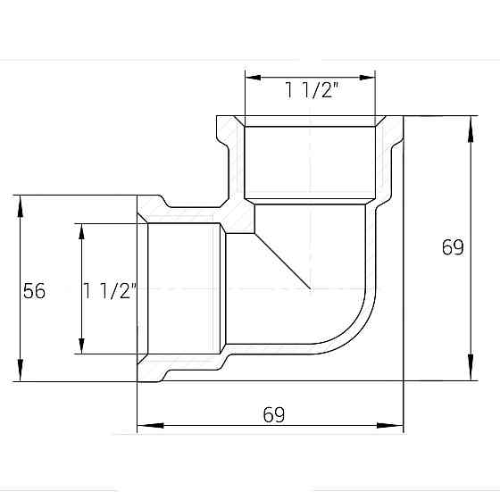 Кутник 1 1/2″ВВ нікельований А0135А(нк) (000025088) Київ