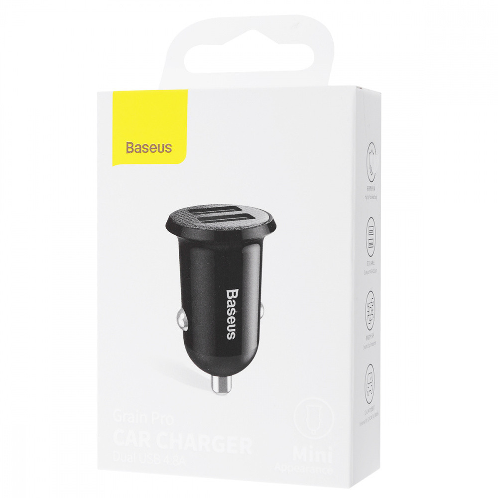 Автомобильное зарядное устройство для Baseus Grain Pro 4.8A 2USB черный Львов - изображение 2