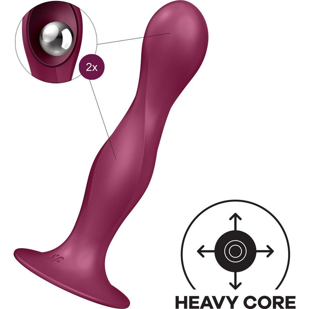 Дилдо Satisfyer Double Ball-R Red, унисекс, подвижные шарики внутри, на присоске Sex Aura Киев - изображение 2