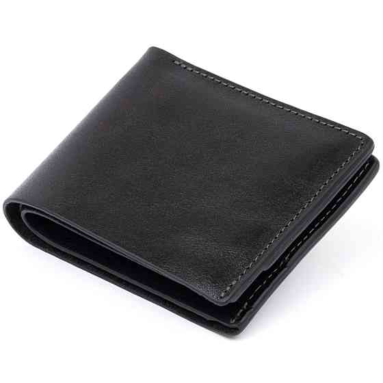 Портмоне вертикальное с круглым магнитом на два отделения GRANDE PELLE 11306 Черное Киев