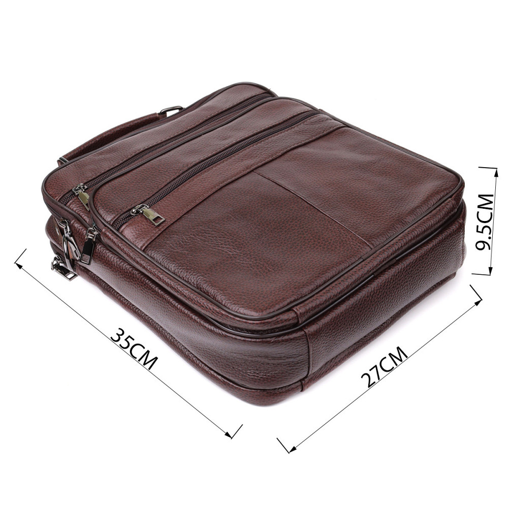 Сумка чоловіча з ручкою для перенесення в руці з натуральної шкіри Vintage 23030 Коричневий Київ - фото 6