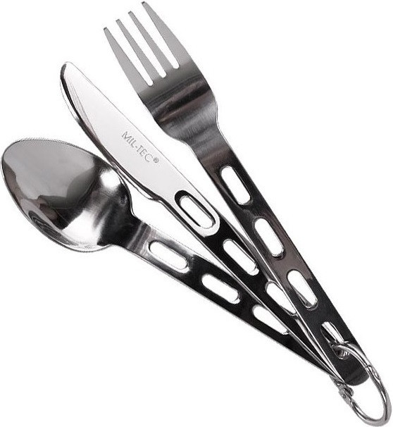 Туристичний Набір Столових приладів 3 предмети Mil-Tec від Sturm (14623000) Нержавіюча сталь Нововолинськ - фото 1