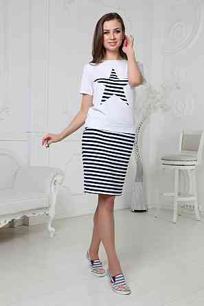 Костюм с юбкой Афина батал 50, Белый Киев