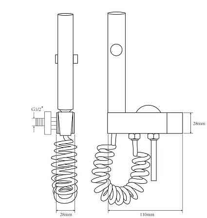 Кран для гігієнічного душу та бачка унітаза CHAMPION PHL-333 GRAPHITE з лійкою (CH6552) Київ