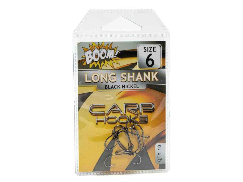 Гачок для мирної риби Long Shank №6 (10 шт/уп) (Black Nickel) ТМ BOOM Київ - фото 2