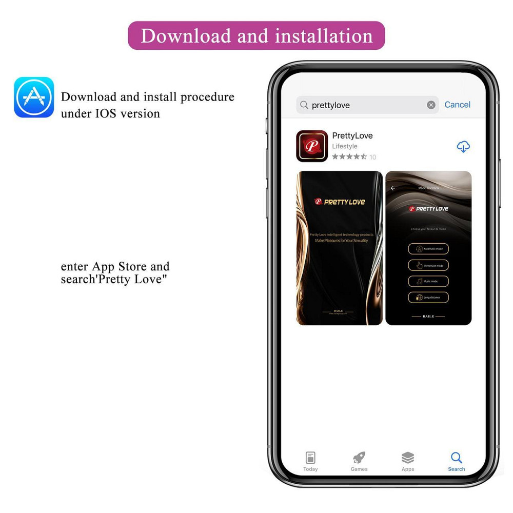 Вібратор PRETTY LOVE HECTOR, 12 vibration functions 5 electric shock functions Mobile APP remote con Sex Aura Київ - фото 10