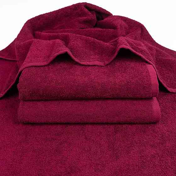 Набор махровых полотенец 3шт GM Textile 50х90см, 50х90см, 70х140см 400г/м2 (Бордовый) Сумы
