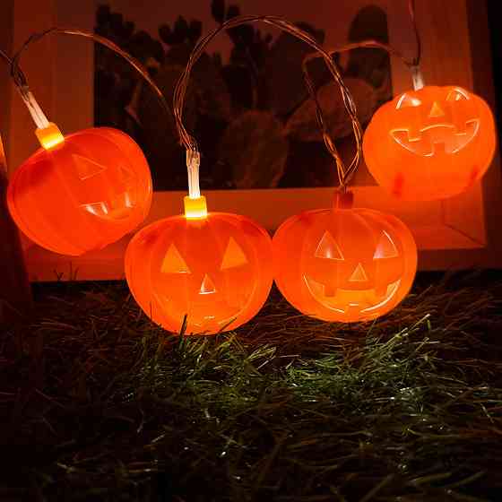 Гирлянда Хэллоуин Тыквы 150 см 10 led 55 мм оранжевый Киев