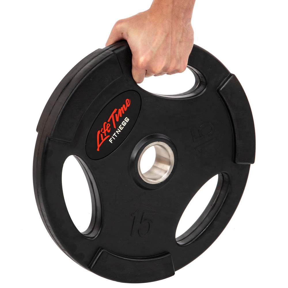 Блин (диск) обрезиненный 15 кг 51 мм LIFE-80154B-15 Гантели, гири, штанги и диски Киев - изображение 1