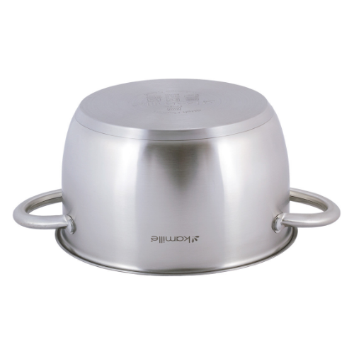 Каструля нержавіюча сталь 5л з кришкою порожнисті ручки 4903 KAMILLE Житомир - фото 3