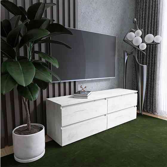 Тумба под телевизор Эверест ЛТВ-1400 Лайт 140х38х49 см Дуб Крафт белый (DTM-071082) Львов