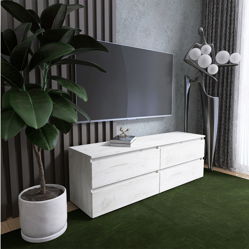 Тумба під телевізор Еверест ЛТВ-1400 Лайт 140х38х49 см Дуб Крафт білий (DTM-071082) Львів - фото 2