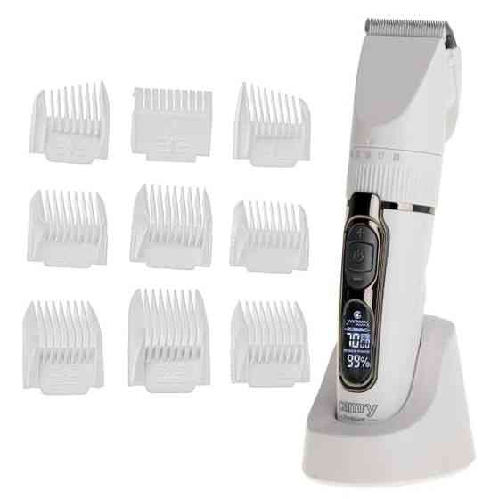 Машинка для стрижки волосся Camry CR 2841 White акумуляторна з LCD дисплеєм титан та кераміка 9 насадок BC-36 Львів
