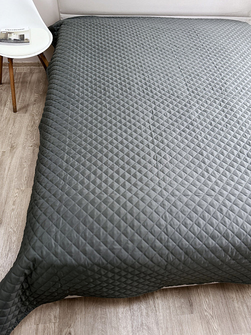 Ecotton Покривало Ecotton 200х220 см антиалергенне з полісатину сірого кольору Nid Grey Коломия - фото 9