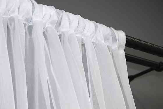 Тюль на трубу "Карман" VR-Textil н101 Шифон однотонний Білий 600х250 см (44-039) Київ