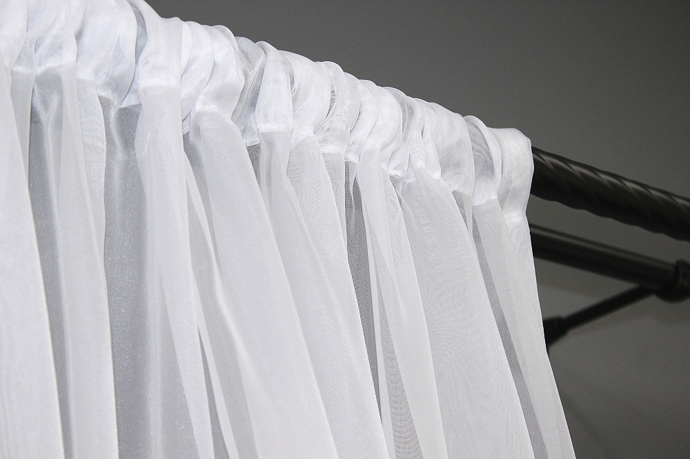 Тюль на трубу "Карман" VR-Textil н101 Шифон однотонний Білий 600х250 см (44-039) Київ - фото 6