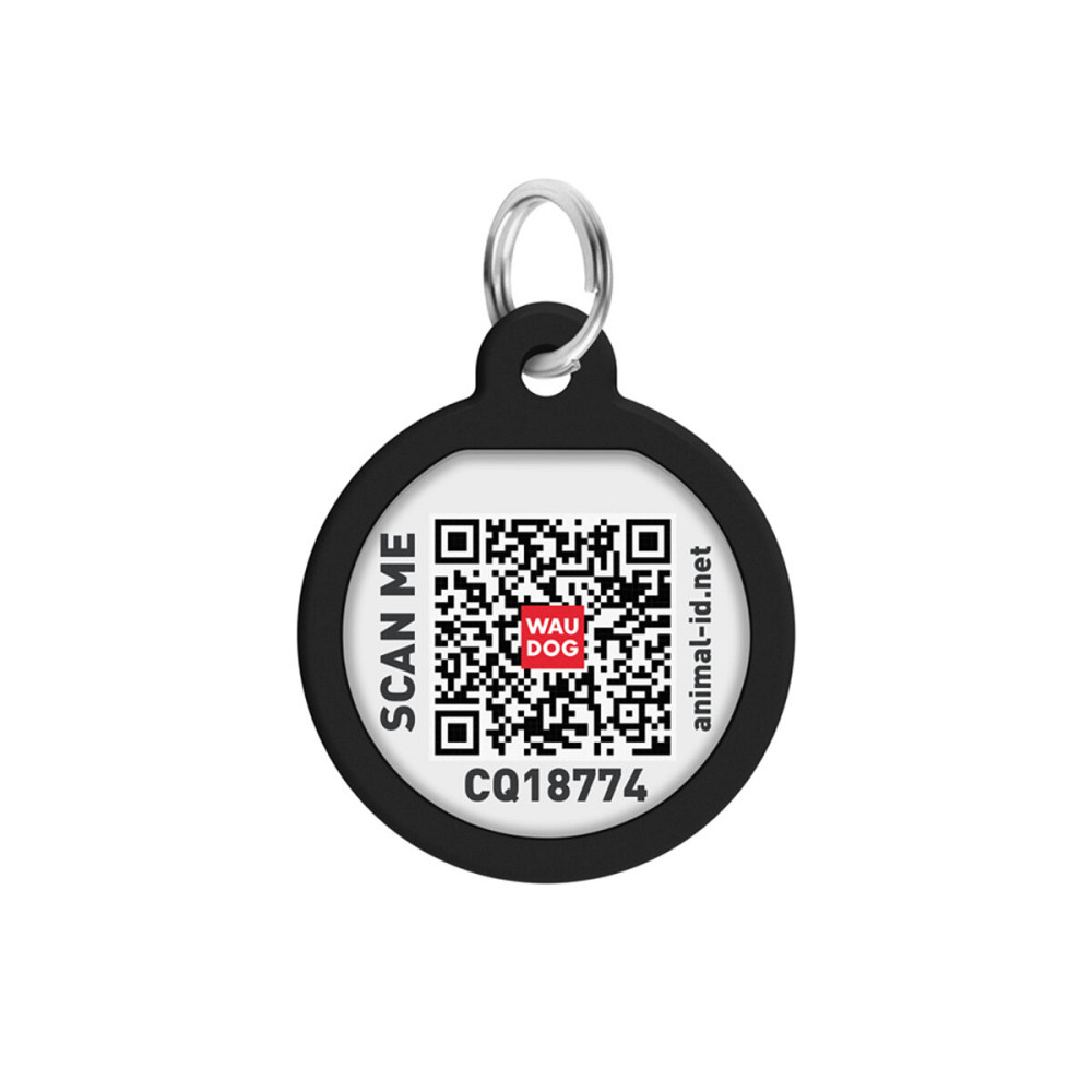 Адресник для собак и кошек металлический WAUDOG Smart ID с QR паспортом, рисунок 