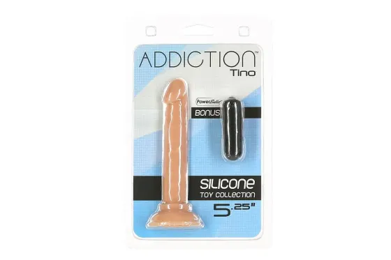 Фалоімітатор ADDICTION Tino 5.25″ Silicone Dildo, присоска, діаметр 1,9 см, віброкуля в подарунок Львів