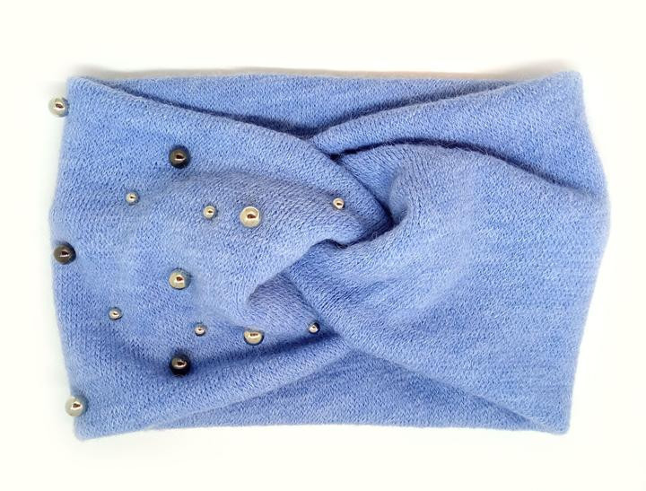 Пов'язка на голову широка синя Київ - фото 1