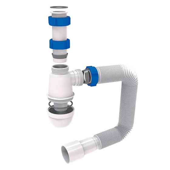 TAU Сифон для раковины без выпуска с гибким отводом 1¼"×Ø32/50мм TAU (9841756) Київ