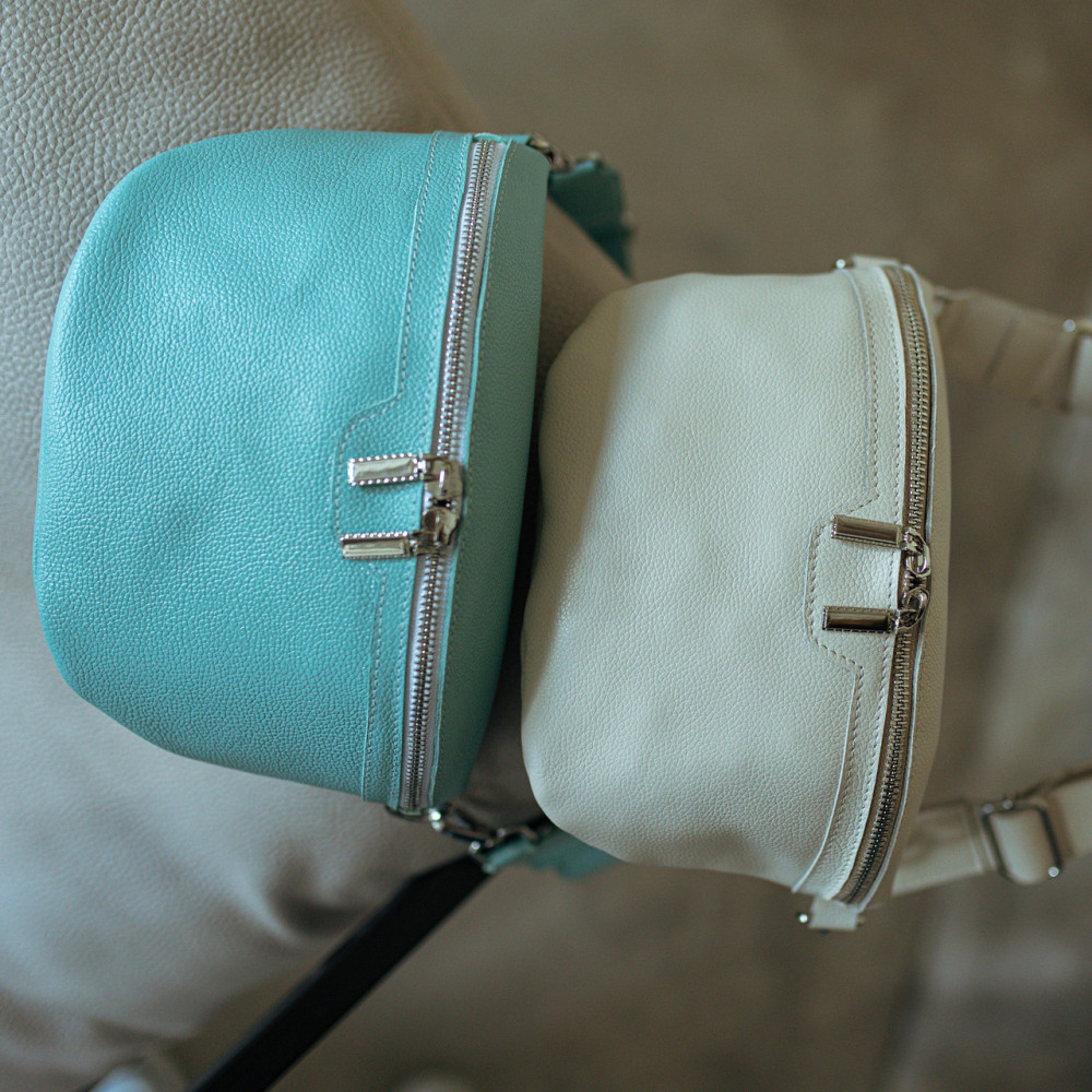 Жіноча шкіряна бананка, сумка з натуральної бежевої шкіри, стильна і гарна жіноча сумочкаMasterSem Київ - фото 6