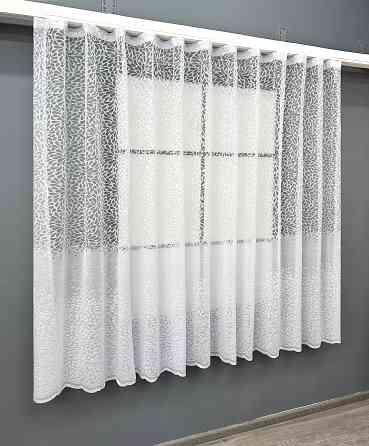 Короткая тюль, высота 1,6 м., жаккард цвет белый 1789т Киев