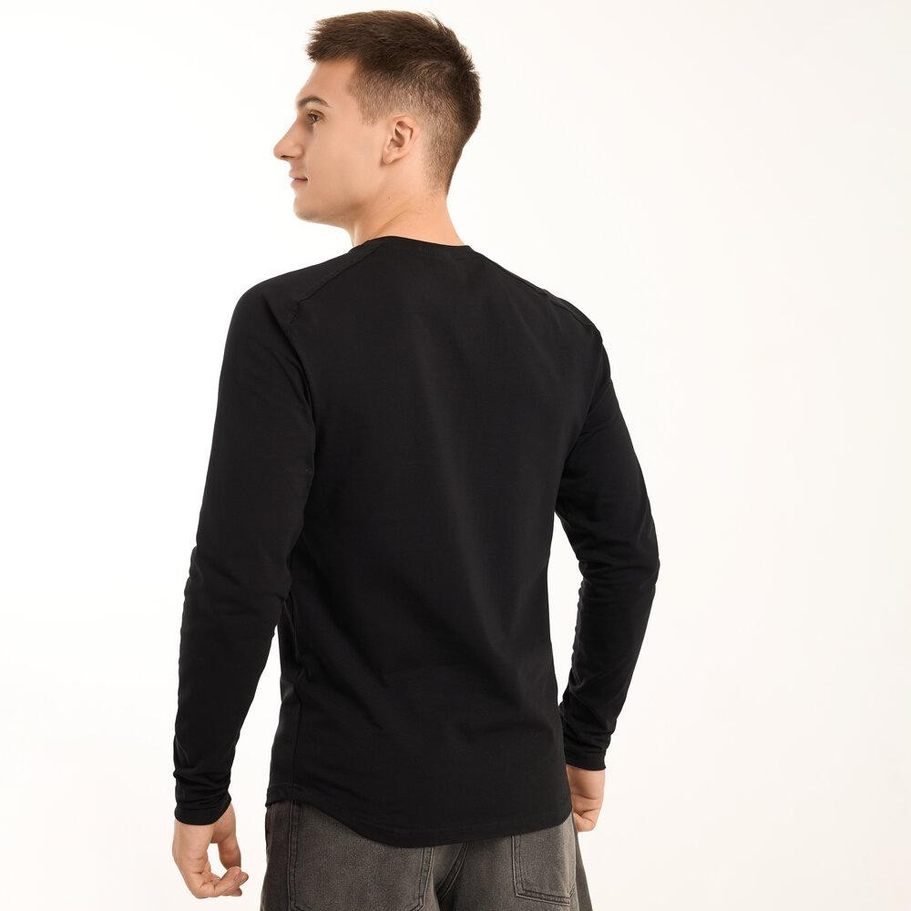 Черный мужской лонгслив Pobedov Dune. Черная мужская кофта из кулира Киев - изображение 8