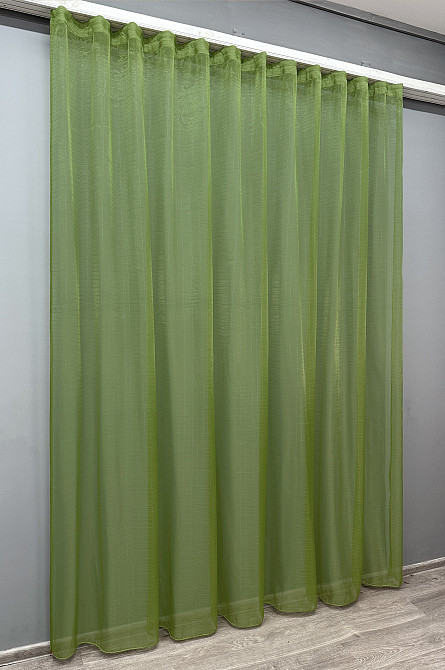 Тюль VR-Textil 006т Органза однотонная с люрексом Оливковый 300х270 см (42-0798) Киев - изображение 3