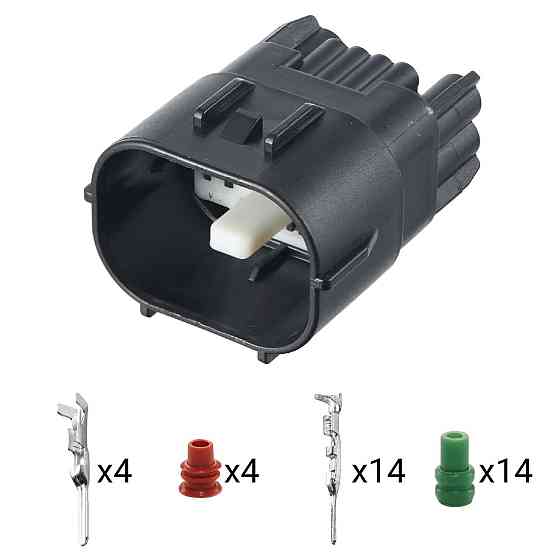 Електричний з'єднувач, 18-контактний Чорний, Пластик Київ