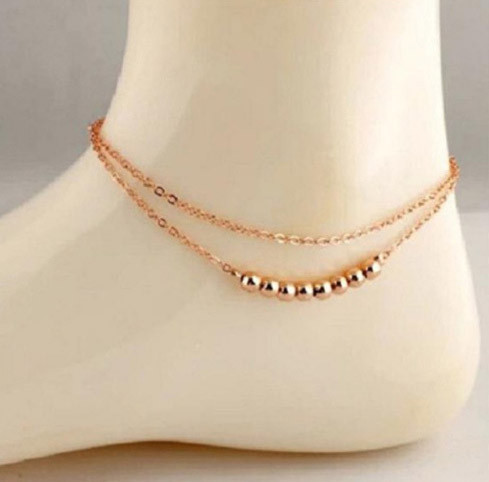 Ланцюжок на ногу браслет з намистинами Київ - фото 1