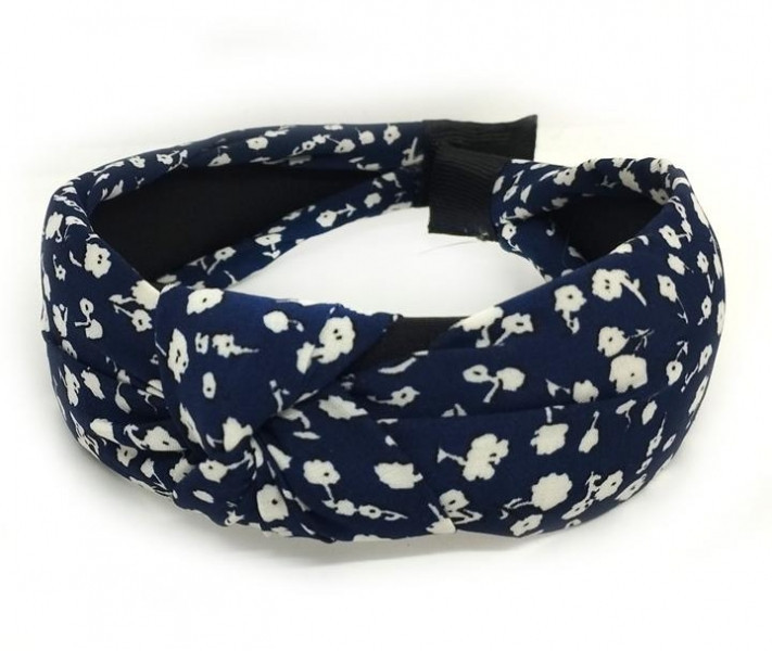 Обруч чалма темно синій у квітку Київ - фото 1