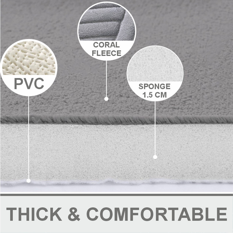 Коврик для ванной и туалета Lovely Svi мягкий, абсорбирующий, нескользящий 40 x 60 x 1.5 см Серый (2565019) Киев - изображение 3