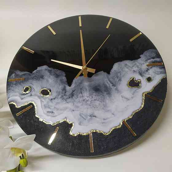 Часы настенные 40 см из эпоксидной смолы ручной работы Днепр