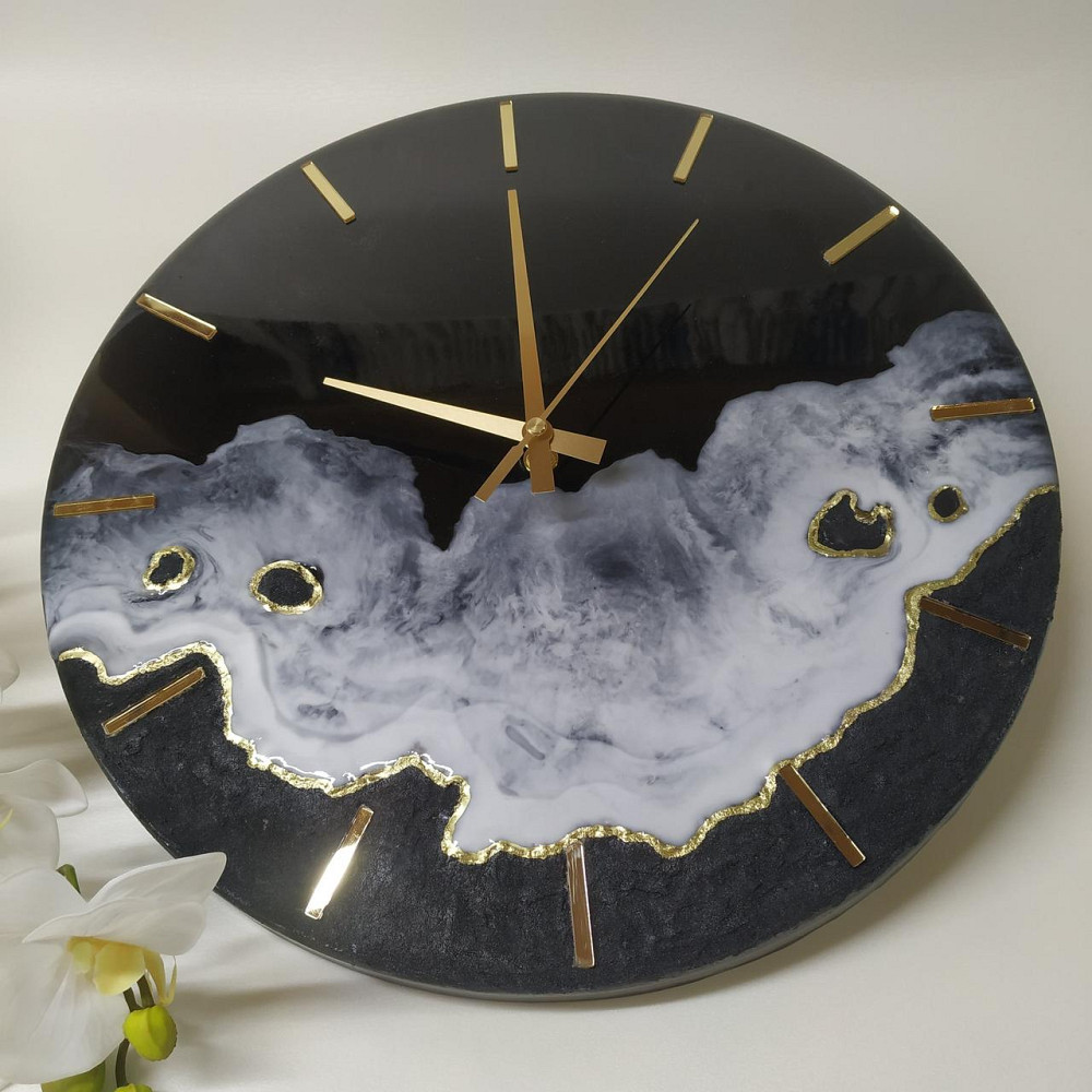 Часы настенные 40 см из эпоксидной смолы ручной работы Днепр - изображение 3