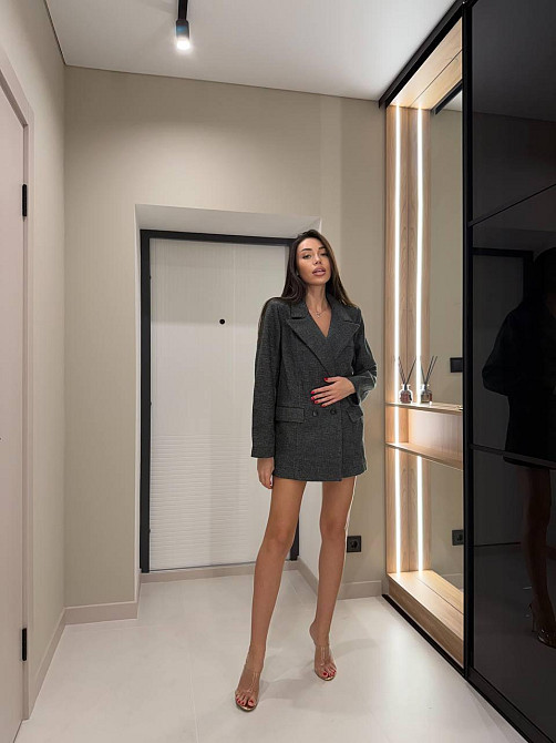 Жіночий стильний трендовий костюм-двійка кашемір вовна Графіт, 46/48 Одеса - фото 3