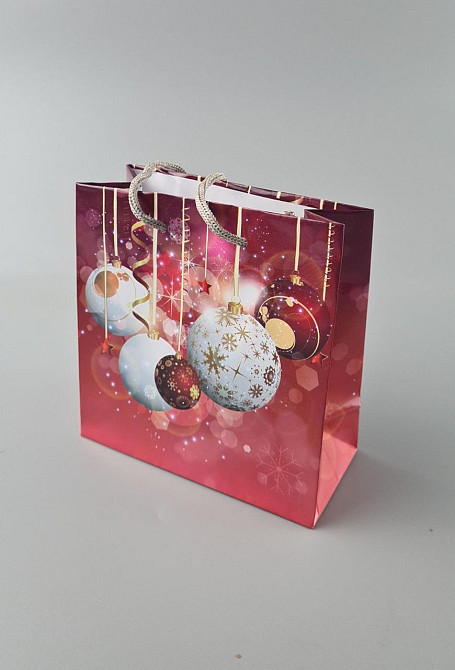 Новогодние, бумажные ,подарочные  пакеты с ручкой Чашка 16/16/8-030 (12 шт) Харьков - изображение 3