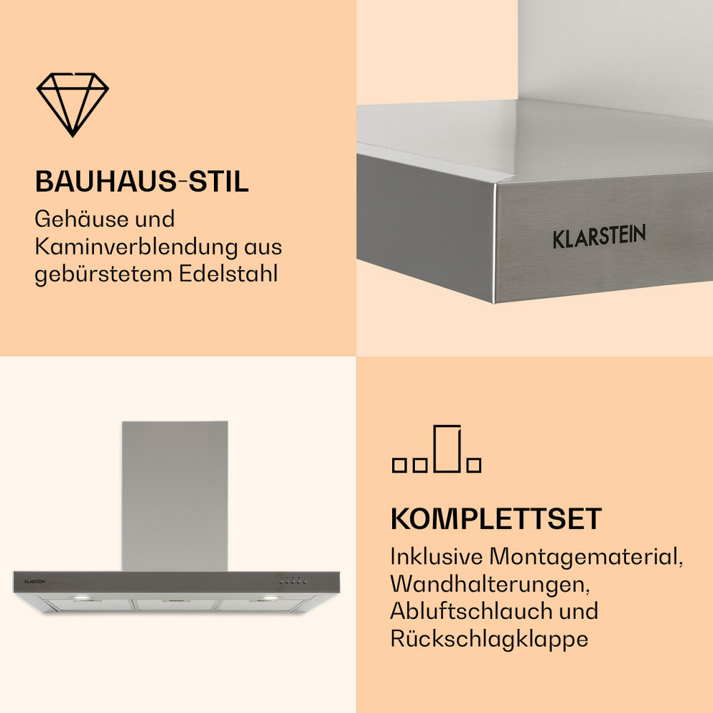 Вытяжка Zarah 90 90см вытяжной воздух: 600 м³/ч LED нержавеющая сталь (Германия, читать описание) Ровно - изображение 5