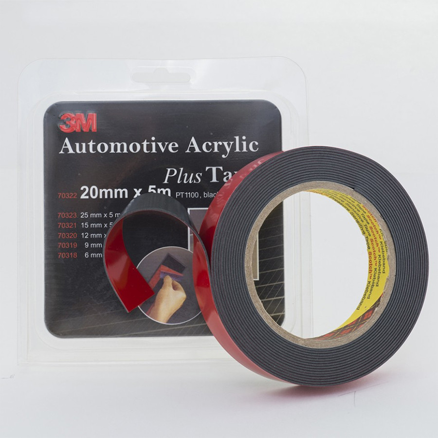 Скотч двосторонній 20мм х 5м 3M 1100 "Plus Tape" чорний, 70322 Київ - фото 1