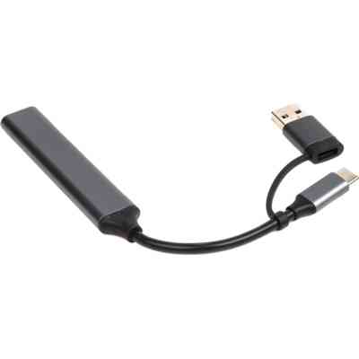 Концентратор Dynamode USB Type-C + USB-A to 1хUSB-C 3.0 1хUSB-A 3.0 2xUSB-A 2.0 dark grey (DM-UH-314AC) Вінниця