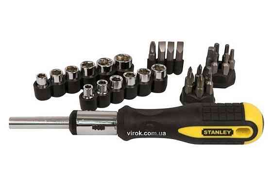 Викрутка реверсивна STANLEY "DynaGrip" : насадки 29 шт. Одеса