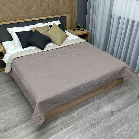 Покрывало двустороннее Decorator Microfiber куб 210x215 см серо-коричневый с бежевым (85-137) Киев