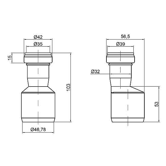 Редукция канализационная TA Sewage 50х32 прямая Киев