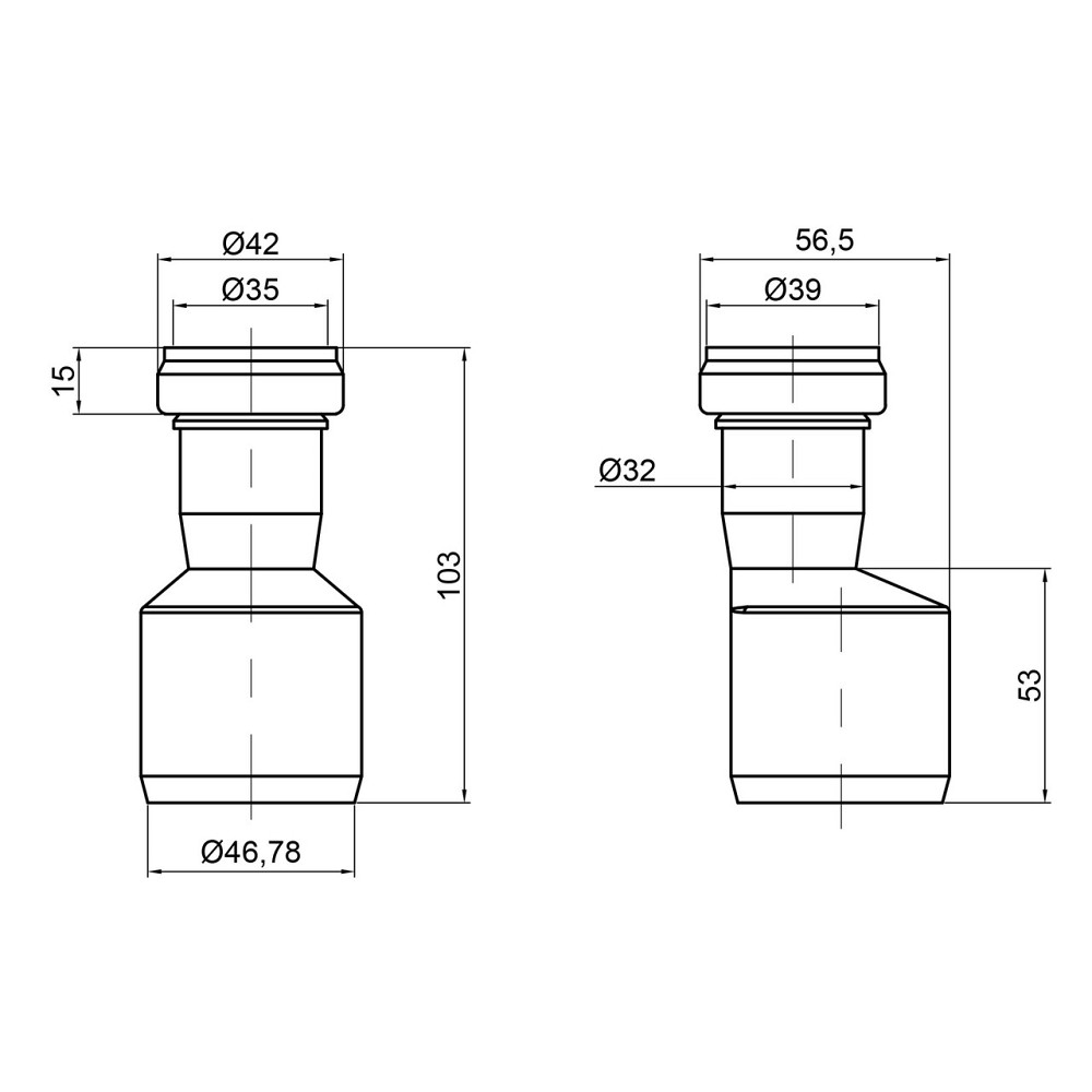 Редукция канализационная TA Sewage 50х32 прямая Киев - изображение 2