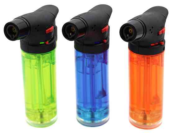 Горелка газовая карманная / Турбо зажигалка / Lighter прозрачная (карамелька) Днепр