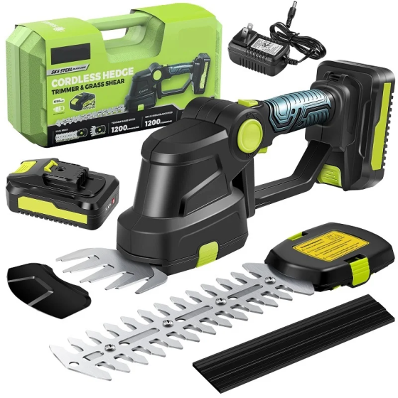 Акумуляторний кущоріз Saker Trimmer and Grass Shear 36В з 2 насадками для трави та кущів, 60 хв робо Київ