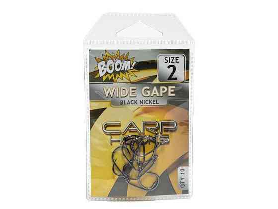 Гачок для мирної риби Wide Gape №2 (10 шт/уп) (Black Nickel) ТМ BOOM Київ