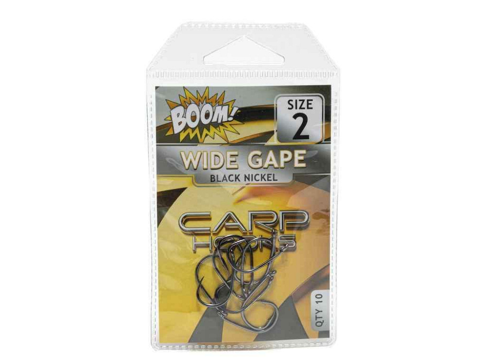 Гачок для мирної риби Wide Gape №2 (10 шт/уп) (Black Nickel) ТМ BOOM Київ - фото 1